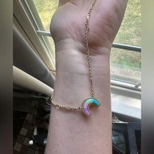 Kendra Scott Gold Rainbow Kyocera Opal Pendant Necklace